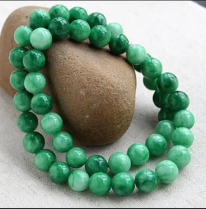 10 MM Green Wafer Beads Necklace