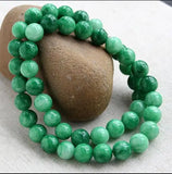 10 MM Green Wafer Beads Necklace