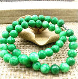 10 MM Green Wafer Beads Necklace