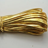 10m Golden Flat Soft Synthetic Leather Jewelry Cord 3x1mm