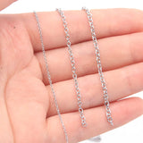 10M 3 Size Stainless Steel Round Squash Cross Chain Necklace DIY Jewelry