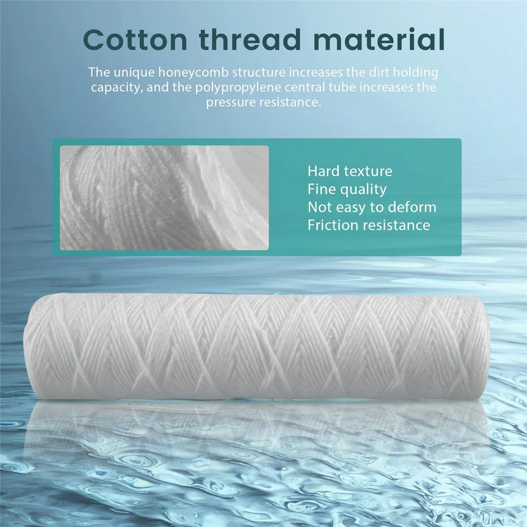 10 Micrometre String Wound Sediment Water Filter Cartridge (6 Pack)