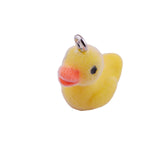 10 Flocked Duck/chick Pendant Yellow Resin Animals Flocking Micro Velvet DIY Jew