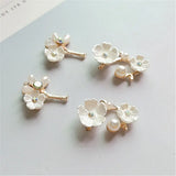 10PCS Metal Alloy Pearl Flowers Connectors for Jewelry Making