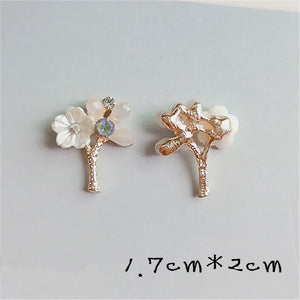 10PCS Metal Alloy Pearl Flowers Connectors for Jewelry Making