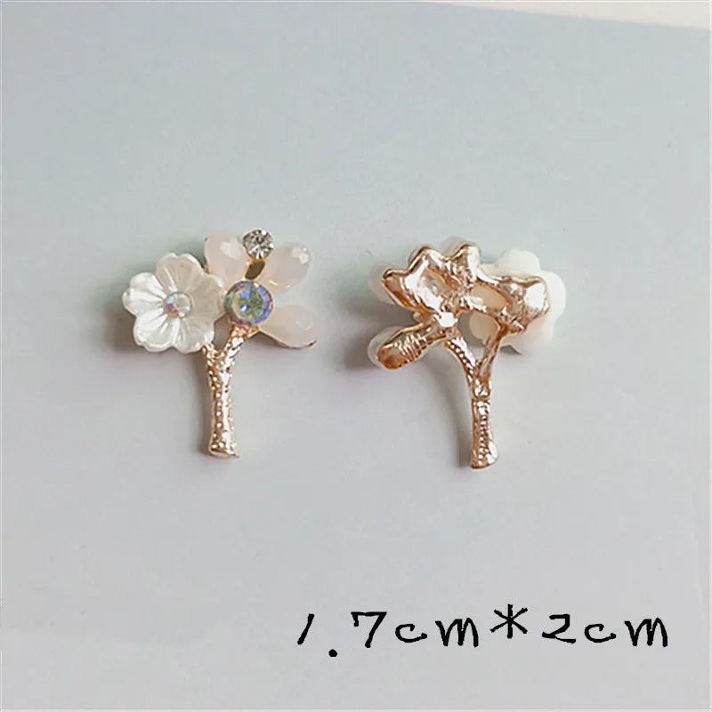 10PCS Metal Alloy Pearl Flowers Connectors for Jewelry Making