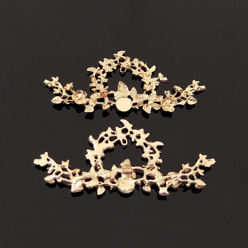 10 PCS Retro Metal Alloy Flowers Branches DIY Jewelry Making