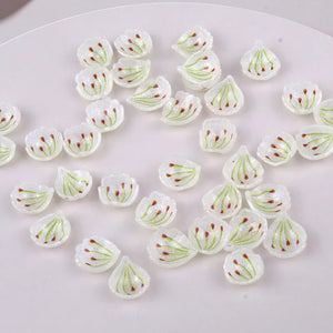 10 PCS Acrylic Petals Charms Pendant For Hairwear Earring Accessories DIY