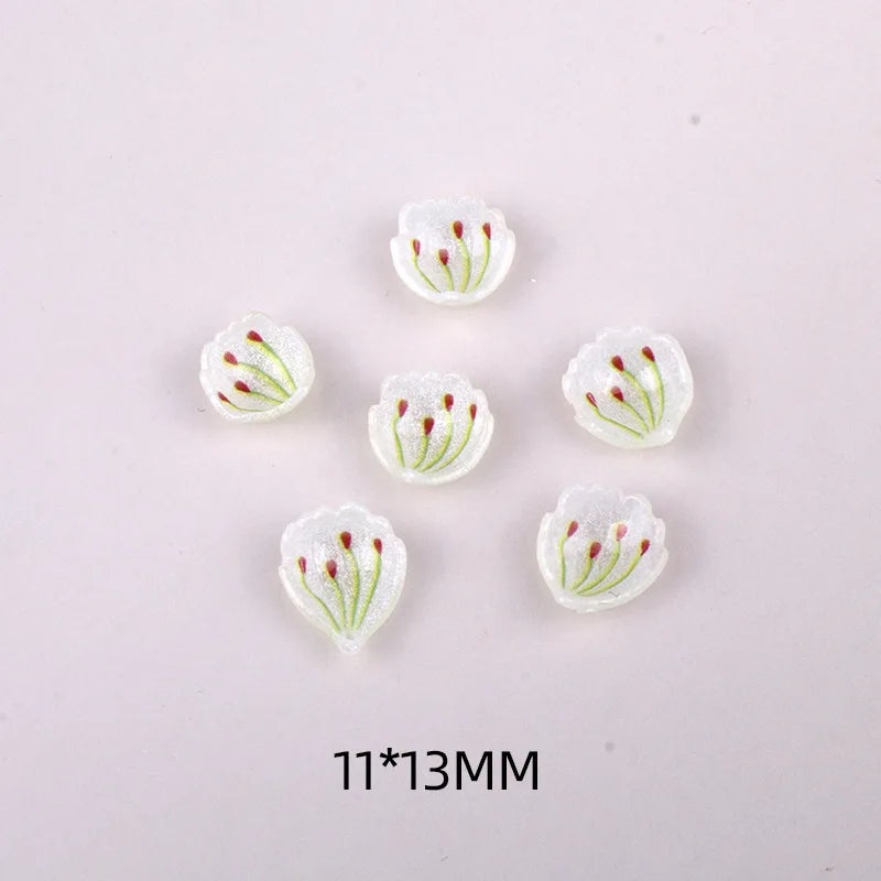 10 PCS Acrylic Petals Charms Pendant For Hairwear Earring Accessories DIY