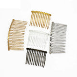 10 PCS 12/15/20/25 Teeth Metal Hair Combs Base for DIY Jewelry Making