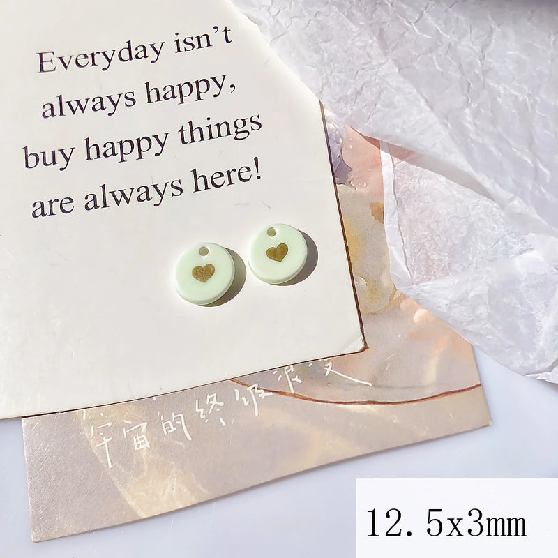 10 PCS Ceramic Heart Pendant Charms for Jewelry Making