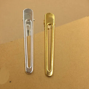 10 PCS Metal Hairgrips Hollow Hair Clip Gold/Silver Duck Clip