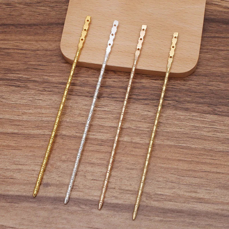 10 PCS 139mm Vintage Brass Hair Sticks Bridal Headdress DIY Accessories