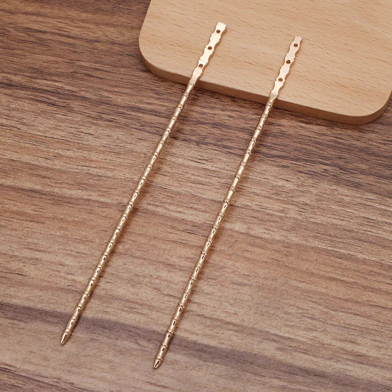 10 PCS 139mm Vintage Brass Hair Sticks Bridal Headdress DIY Accessories