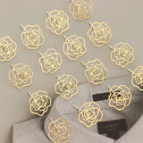 10 PCS 13mm Metal Copper Rose Flowers Stud Earrings DIY Accessories
