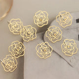 10 PCS 13mm Metal Copper Rose Flowers Stud Earrings DIY Accessories
