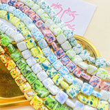 10 PCS 14mm Square Ceramic Beads Spacer Loose Bead DIY Jewelry Making