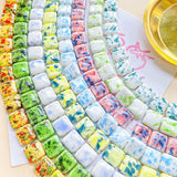 10 PCS 14mm Square Ceramic Beads Spacer Loose Bead DIY Jewelry Making