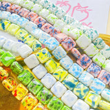 10 PCS 14mm Square Ceramic Beads Spacer Loose Bead DIY Jewelry Making