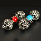 10 PCS 15mm*44mm Tibetan Antique Silver Spacer Beads Vajry Pestle Charms