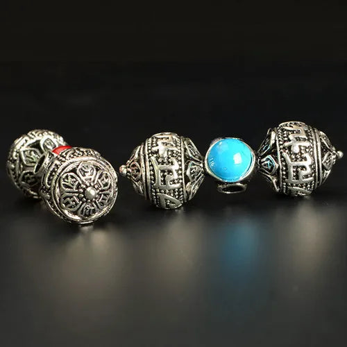 10 PCS 15mm*44mm Tibetan Antique Silver Spacer Beads Vajry Pestle Charms