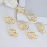 10 PCS Heart Stud Earring Settings For DIY Jewelry Making