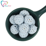 10 PCS Boys Series Baby Crochet Wooden Beads DIY Teething Toys