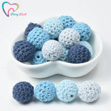 10 PCS Boys Series Baby Crochet Wooden Beads DIY Teething Toys