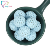 10 PCS Boys Series Baby Crochet Wooden Beads DIY Teething Toys