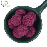 10 PCS Girly Pink Crochet Wood Beads DIY Nursing Jewelry