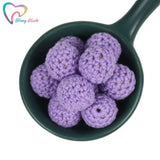 10 PCS Baby Crochet Wood Beads Nursing Jewelry Teething DIY