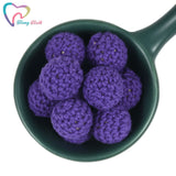 10 PCS Baby Crochet Wood Beads Nursing Jewelry Teething DIY