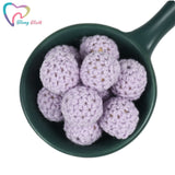 10 PCS Baby Crochet Wood Beads Nursing Jewelry Teething DIY