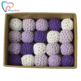10 PCS Baby Crochet Wood Beads Nursing Jewelry Teething DIY