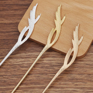 10 PCS 160x16mm KC Gold Hair Sticks DIY Hair Accessories