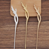 10 PCS 160x16mm KC Gold Hair Sticks DIY Hair Accessories