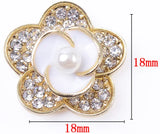 10pcs 18mm Crystal Rhinestone Enamel Pearl Flowers DIY Jewelry Accessories