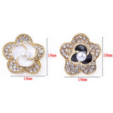 10pcs 18mm Crystal Rhinestone Enamel Pearl Flowers DIY Jewelry Accessories