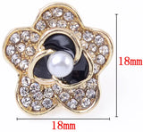 10pcs 18mm Crystal Rhinestone Enamel Pearl Flowers DIY Jewelry Accessories