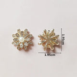 10 PCS Crystal Rhinestones Pearl Flowers Earrings Accessories