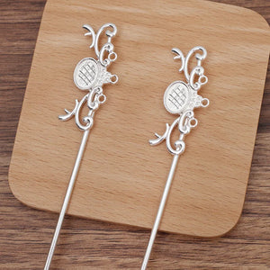 10 PCS Metal Flowers Hair Sticks DIY Accessories for Jewelry Making