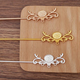 10 PCS Metal Flowers Hair Sticks DIY Accessories for Jewelry Making