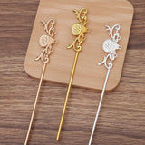 10 PCS Metal Flowers Hair Sticks DIY Accessories for Jewelry Making