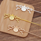 10 PCS Metal Flowers Hair Sticks DIY Accessories for Jewelry Making