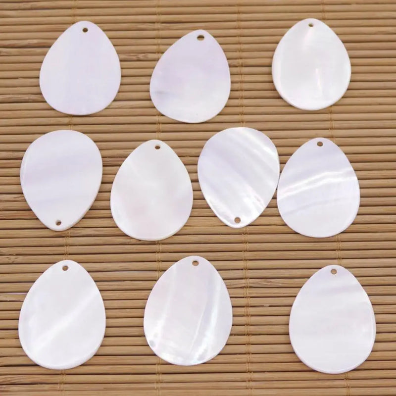 10 PCS 20x30mm Teardrop Shell Natural Mother of Pearl DIY Jewelry Making