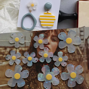 10 PCS Acrylic Flowers Pendant DIY Earrings Accessories