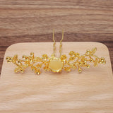 10 PCS Metal Alloy Flowers Hair Sticks Settings Hair Fork DIY Accessories