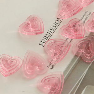 10 PCS Pink Hearts Pendant Charms For Jewelry Making DIY Accessories