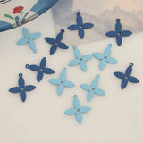 10 PCS 22x25mm Alloy Spray Paint Flowers Charms Pendant DIY Accessories