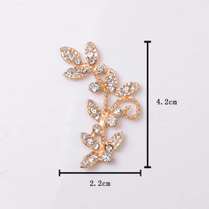 10 PCS Crystal Rhinestones Leaf Branches Jewelry Making DIY Accessories